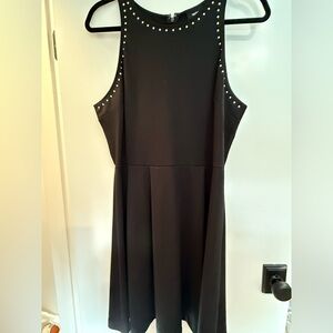 Black Sleeveless Dress with Silver Stud Detail